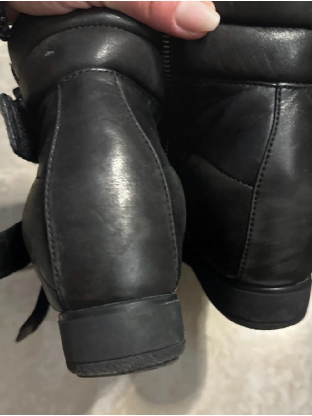Prada Sport Black Leather Triple Strap High Top Wedge Sneakers 39 - Picture 7 of 13